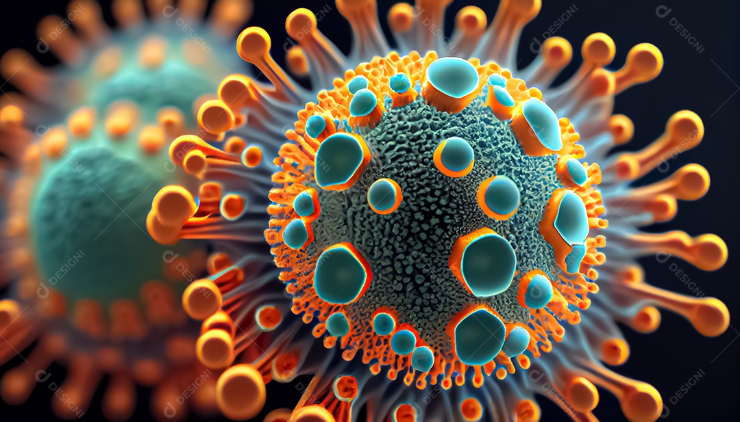 Aproximação das bactérias do vírus Covid 19