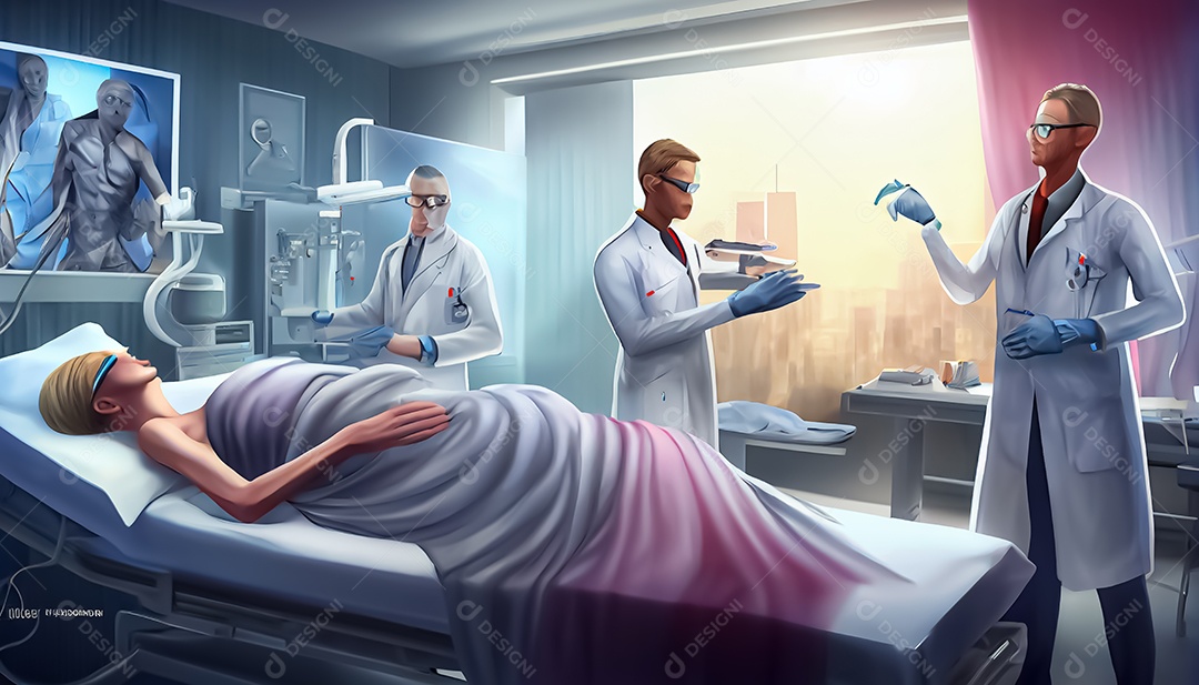 Dia Mundial da Saúde, a chave para o médico de desenho animado global de bem-estar tratando o paciente