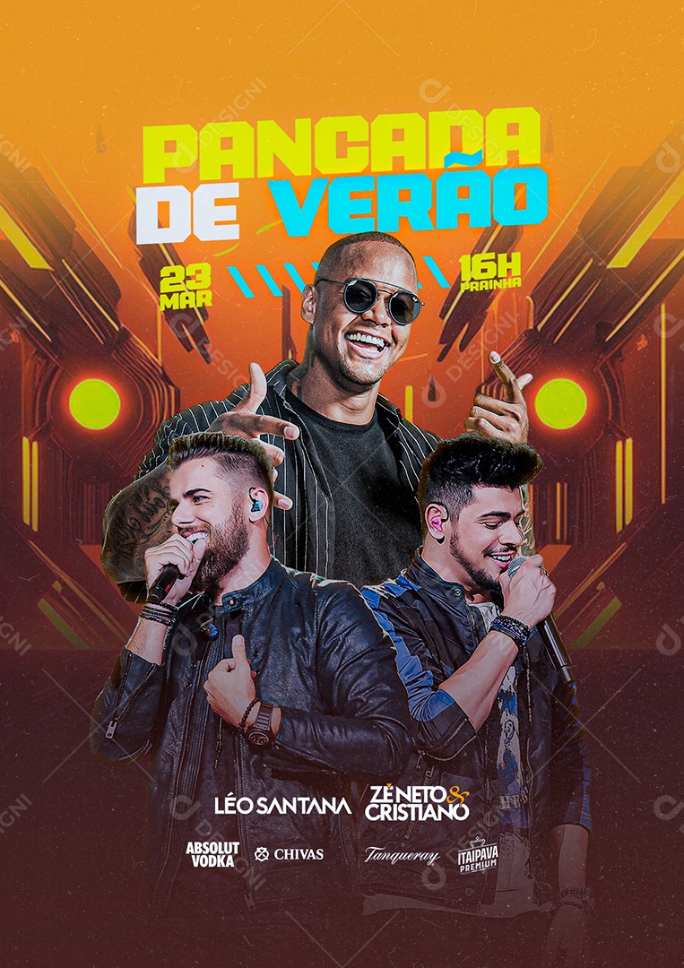 Pancada De Verão Léo Santana Zé Neto & Cristiano Flyer Social Media PSD Editável