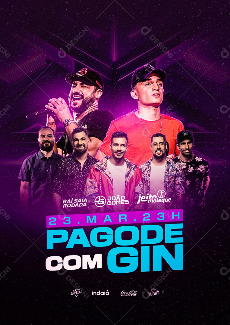 Pagode Com Gin Raí Saia Rodada João Gomes Jeito Moleque Flyer Social Media PSD Editável