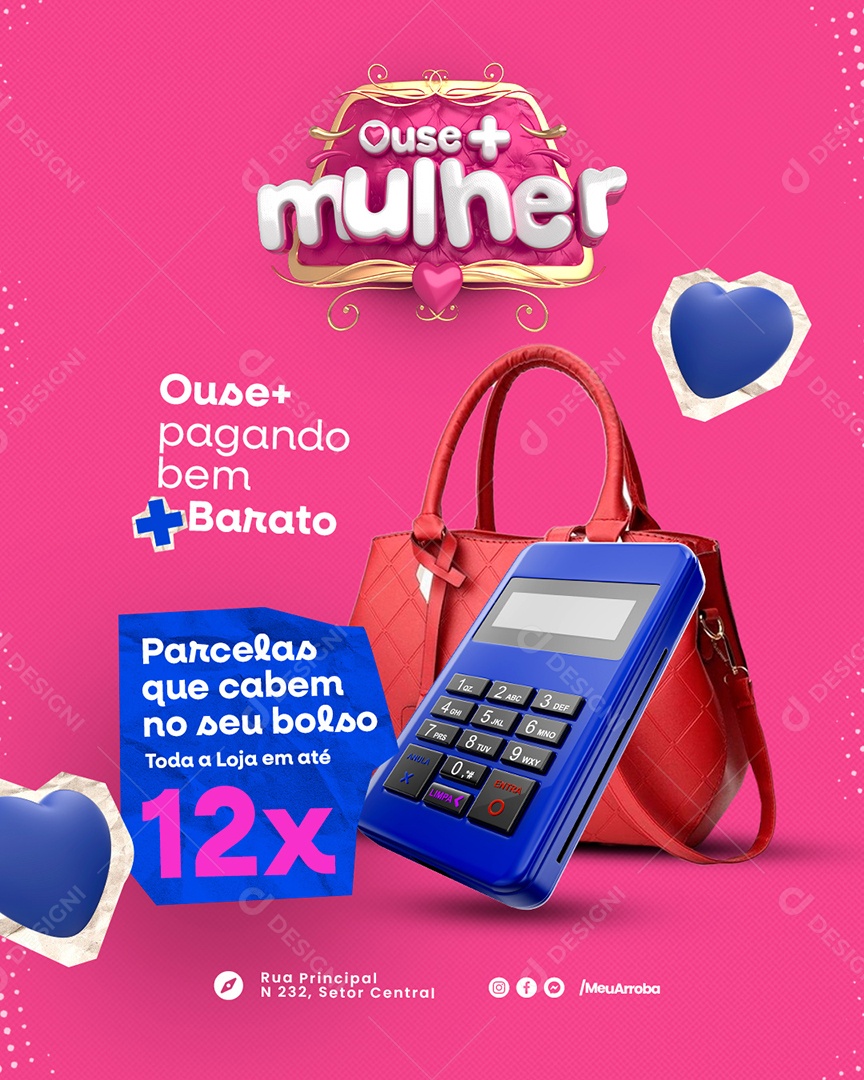 Campanha Publicitária Dia Da Mulher Parcelas Que Cabem No Seu Bolso Social Media PSD Editável