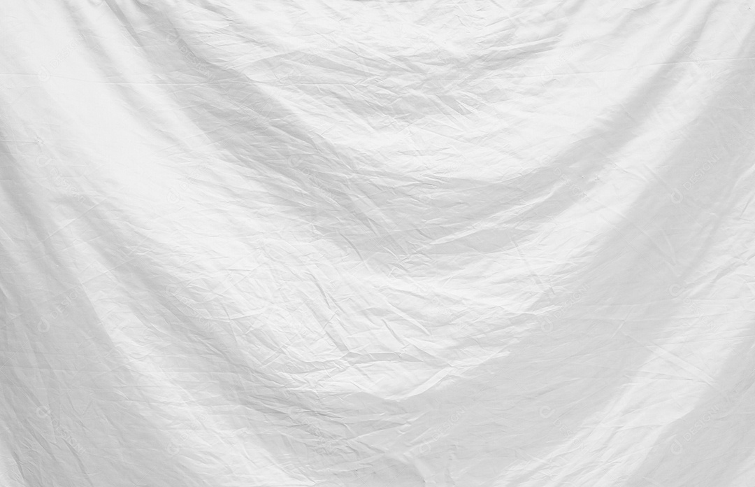 Textura gradiente de linho branco estilo de curva turva de tecido de luxo abstrato, roupa de cama enrugada e sombras cinza escuras, plano de fundo
