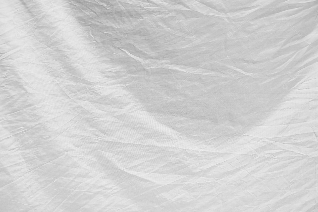 Textura gradiente de linho branco estilo de curva turva de tecido de luxo abstrato, roupa de cama enrugada e sombras cinza escuras, plano de fundo