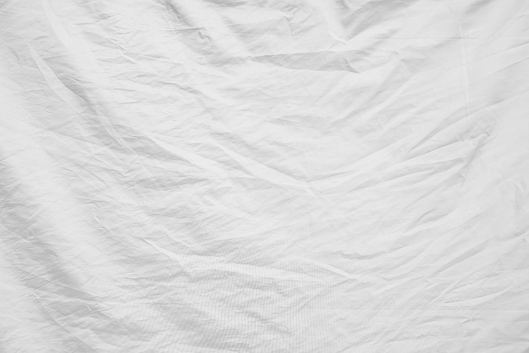Textura gradiente de linho branco estilo de curva turva de tecido de luxo abstrato, roupa de cama enrugada e sombras cinza escuras, plano de fundo