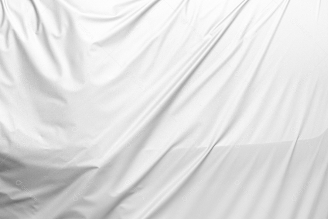 Textura gradiente de linho branco estilo de curva turva de tecido de luxo abstrato, roupa de cama enrugada e sombras cinza escuras, plano de fundo