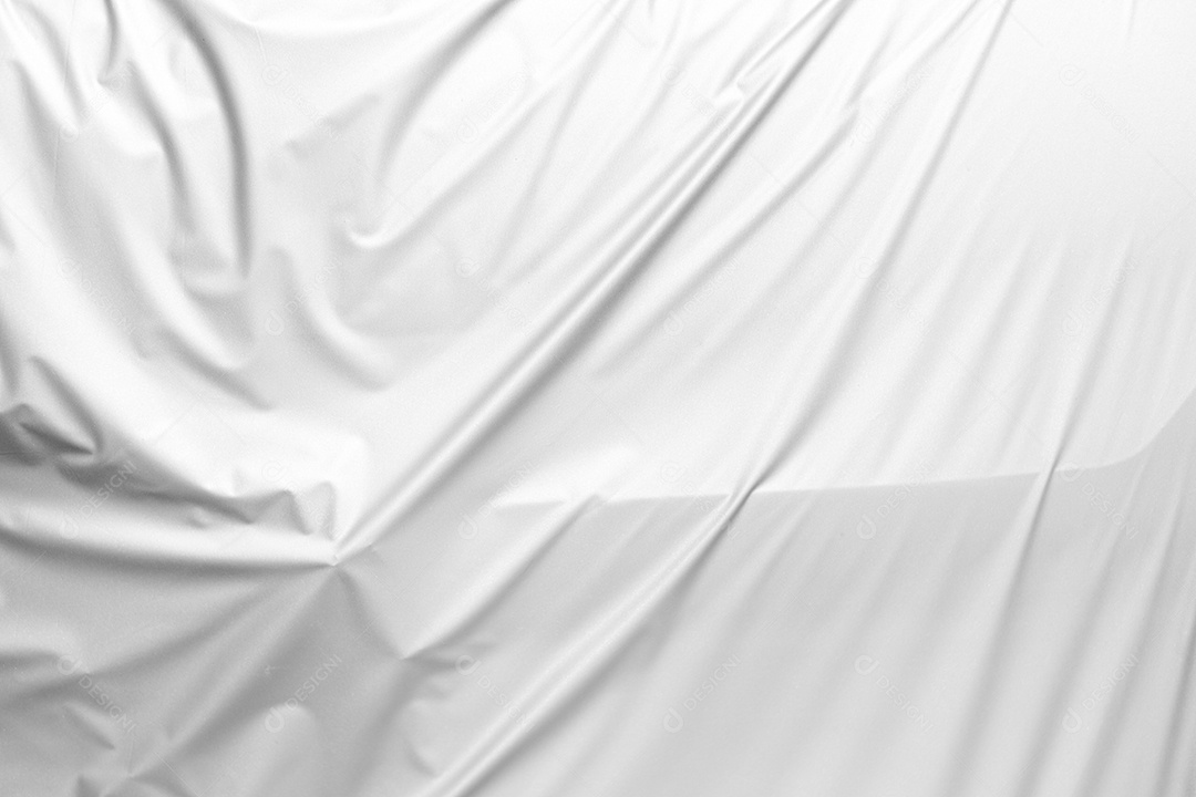 Textura gradiente de linho branco estilo de curva turva de tecido de luxo abstrato, roupa de cama enrugada e sombras cinza escuras, plano de fundo