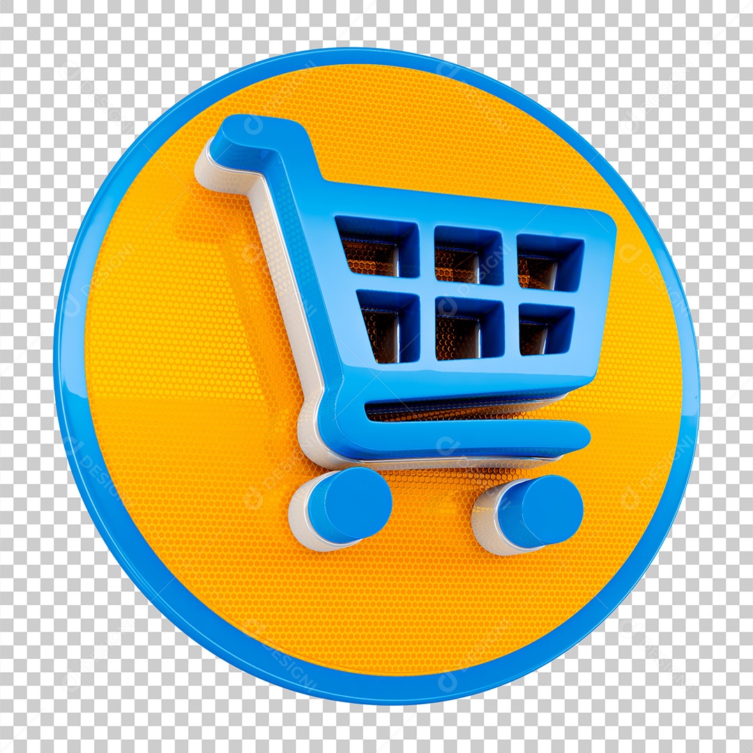 Elemento 3D Para Composição Ícone Carrinho de Compras PNG Transparente