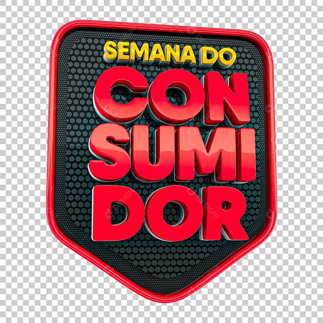Selo 3D Para Composição Semana do Consumidor PNG Transparente