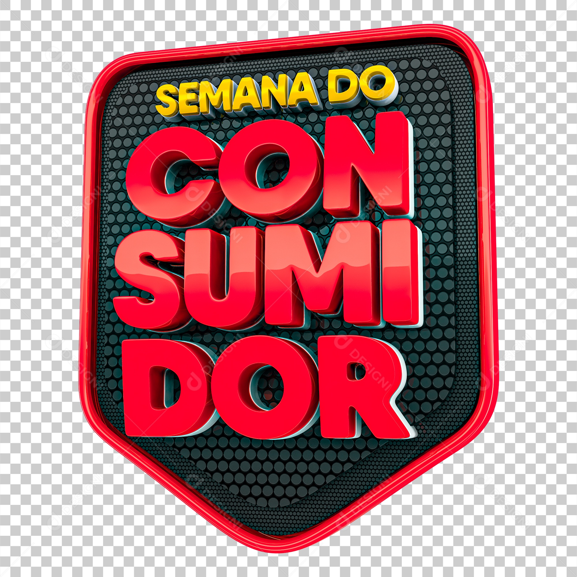 Selo 3D Para Composição Semana do Consumidor PNG Transparente