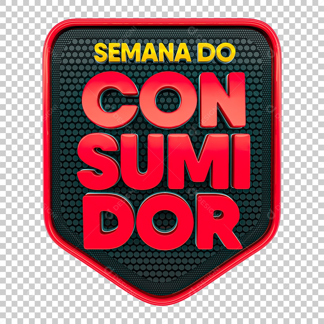 Selo 3D Para Composição Semana do Consumidor PNG Transparente