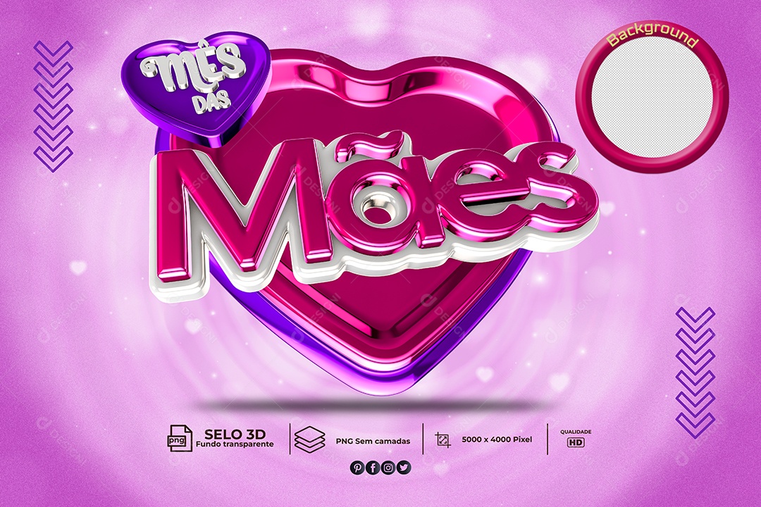 Selo 3D Para Composição Mês Das Mães PNG Transparente