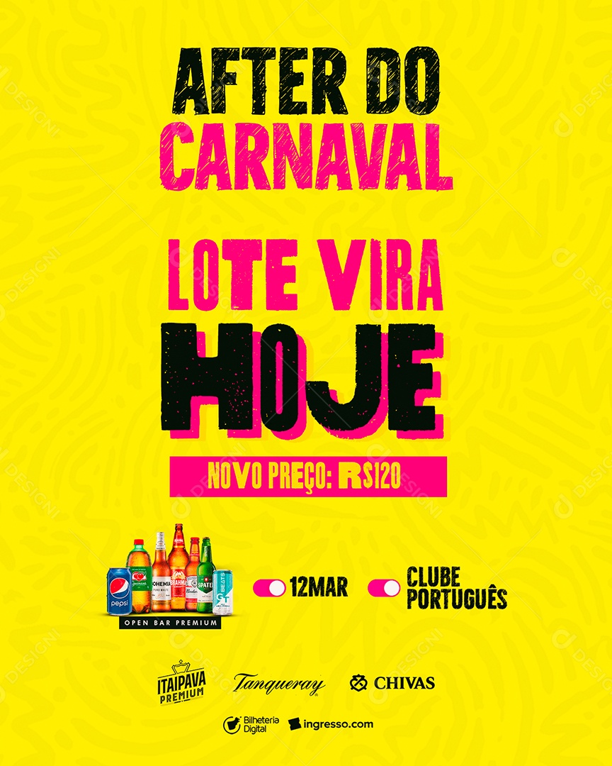 After Do Carnaval Lote Vira Hoje Flyer Social Media PSD Editável