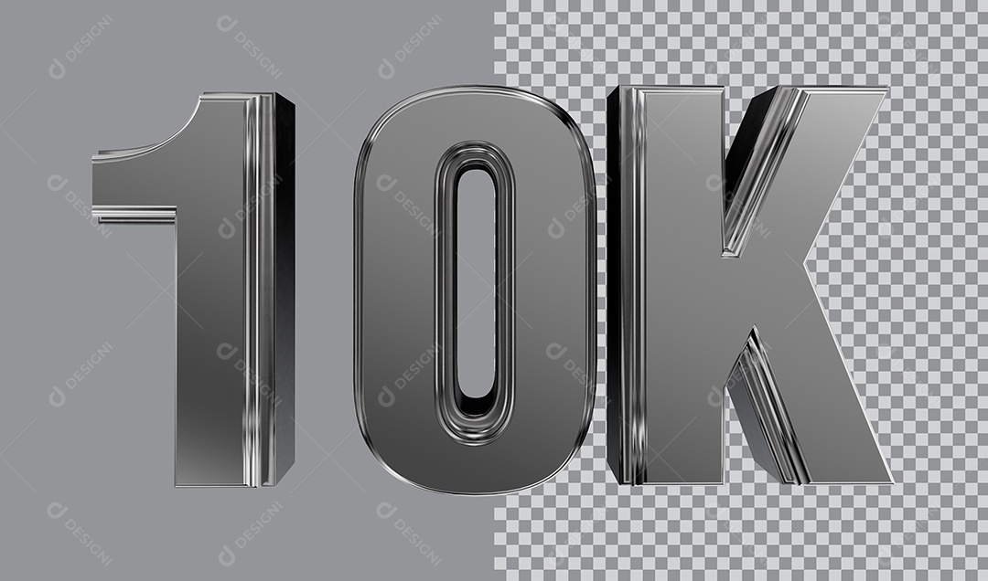 Número 3D Para Composição 10K PNG Transparente