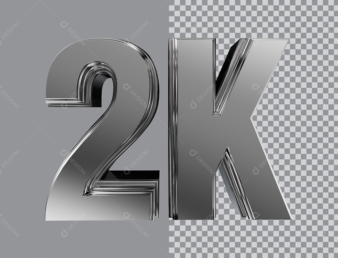 Número 3D Para Composição 2K PNG Transparente