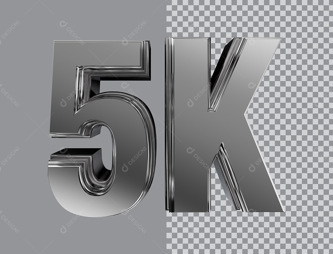 Número 3D Para Composição 5K PNG Transparente