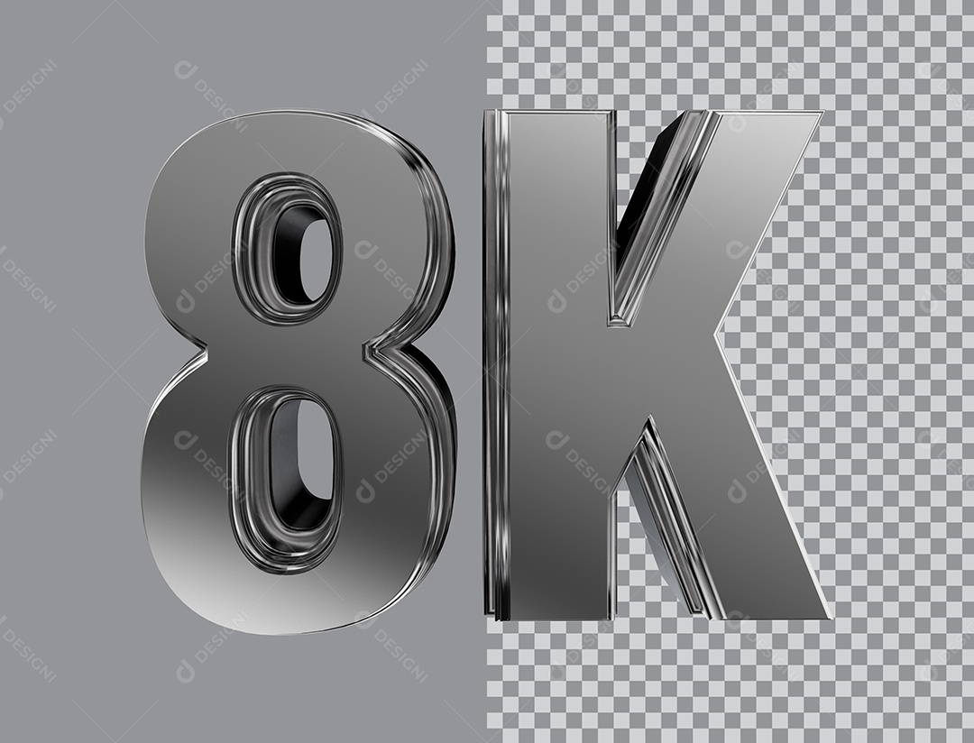 Número 3D Para Composição 8K PNG Transparente