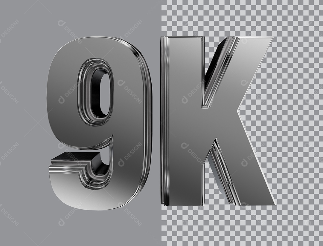 Número 3D Para Composição 9K PNG Transparente