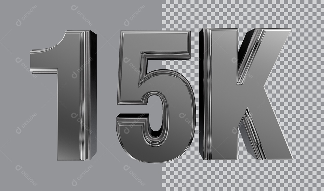 Número 3D Para Composição 15K PNG Transparente