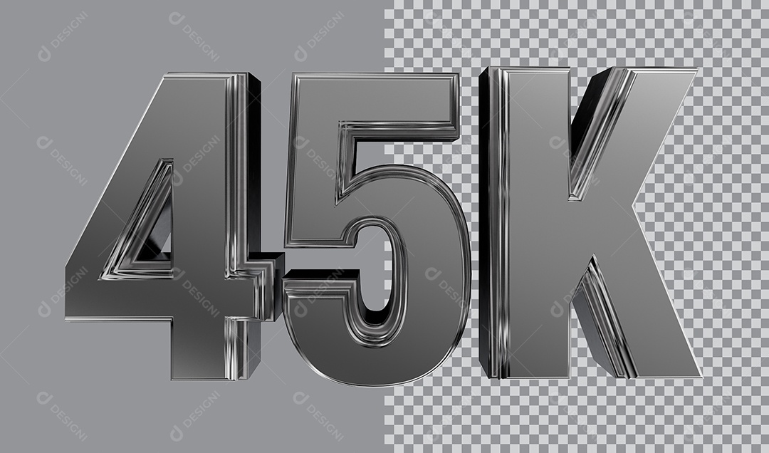 Número 3D Para Composição 45K PNG Transparente