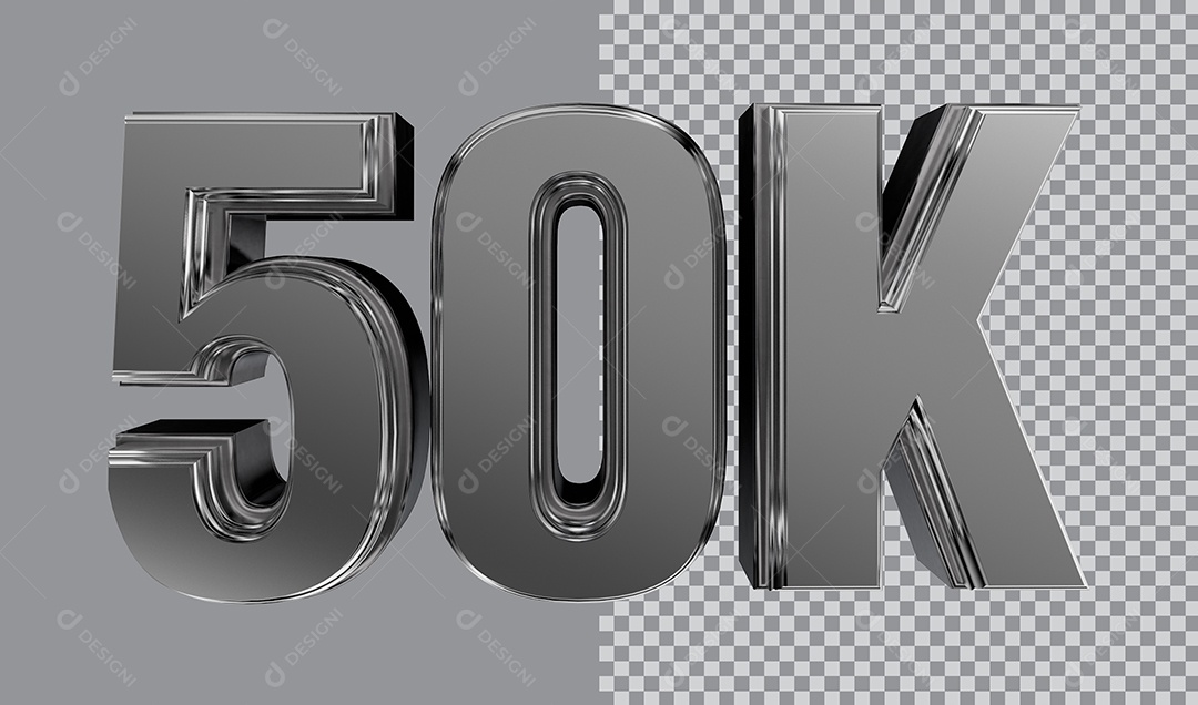 Número 3D Para Composição 50K PNG Transparente