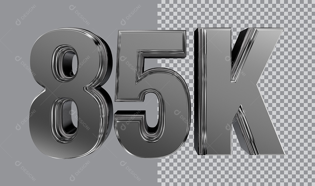 Número 3D Para Composição 85K PNG Transparente