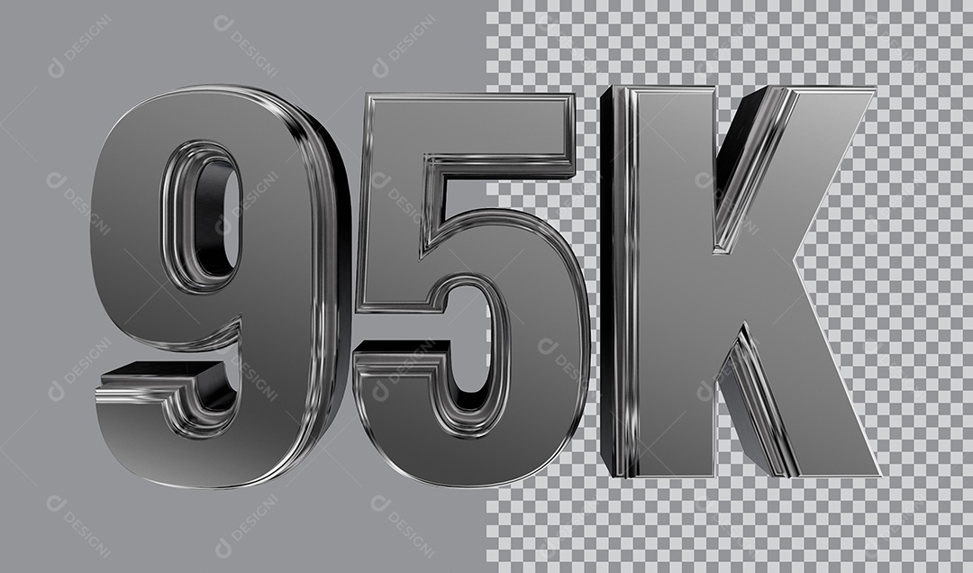 Número 3D Para Composição 95K PNG Transparente