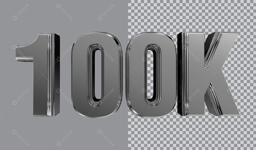 Número 3D Para Composição 100K PNG Transparente