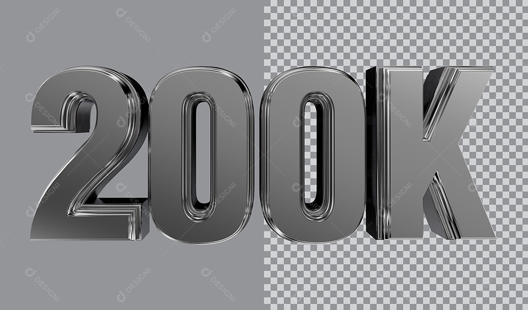Número 3D Para Composição 200K PNG Transparente