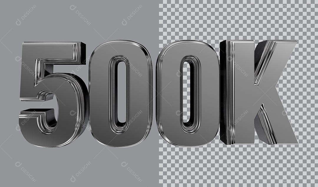 Número 3D Para Composição 500K PNG Transparente