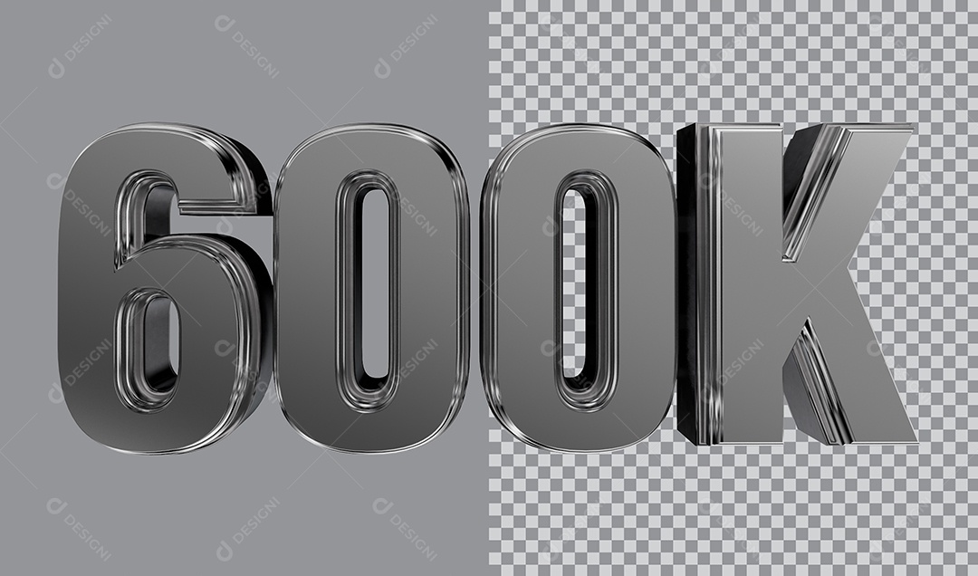 Número 3D Para Composição 600K PNG Transparente