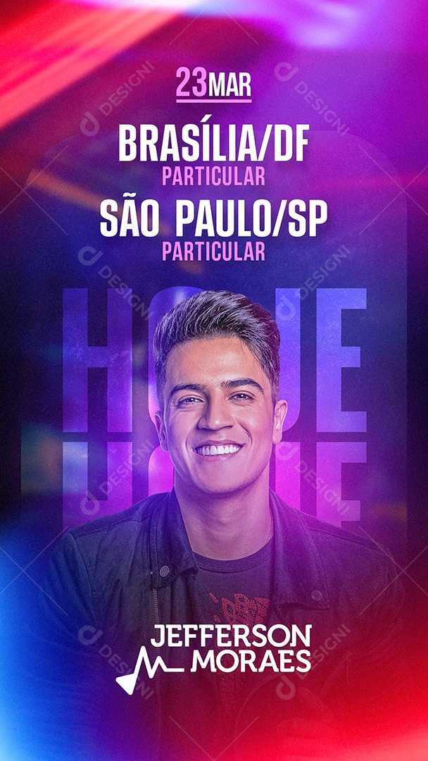 Story Hoje Show Jefferson Moraes Flyer Social Media PSD Editável
