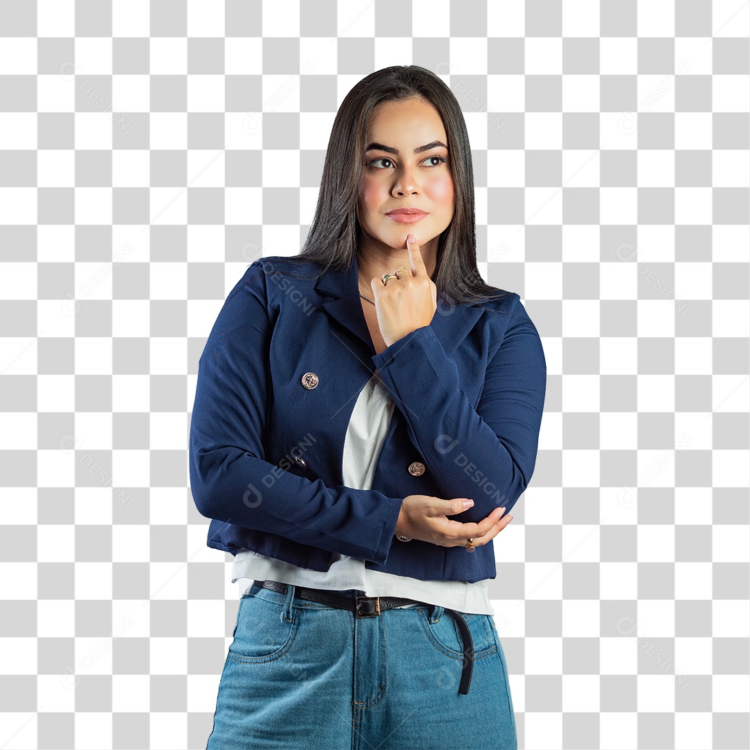 Linda Mulher Jovem Fazendo Reações PNG Transparente