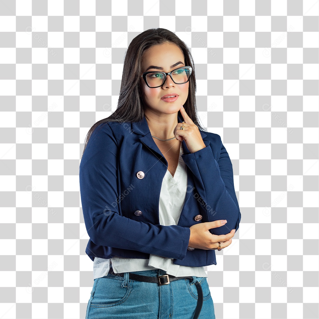 Linda Mulher Jovem Fazendo Reações PNG Transparente