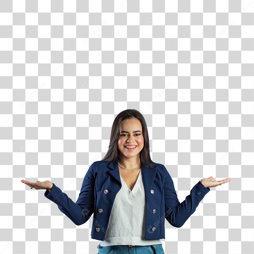 Linda Mulher Jovem Fazendo Reações PNG Transparente