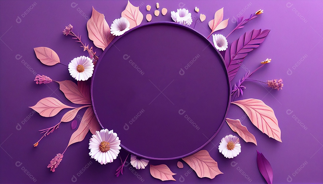 Background arco de flores roxas