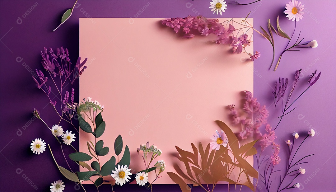 Moldura com arranjo de flores