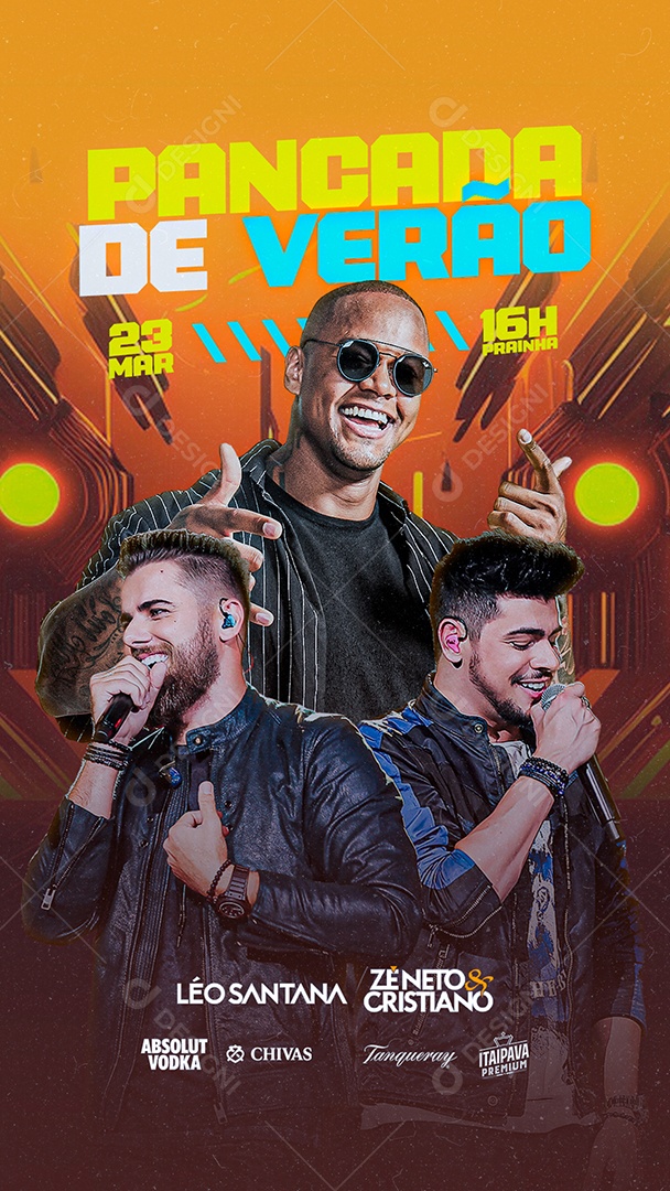 Story Pancada De Verão Léo Santana Zé Neto & Cristiano Flyer Social Media PSD Editável