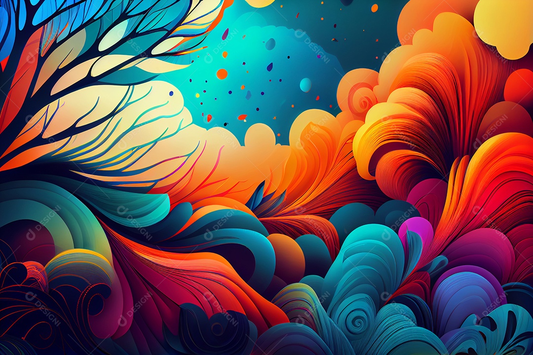 Background de floresta colorida