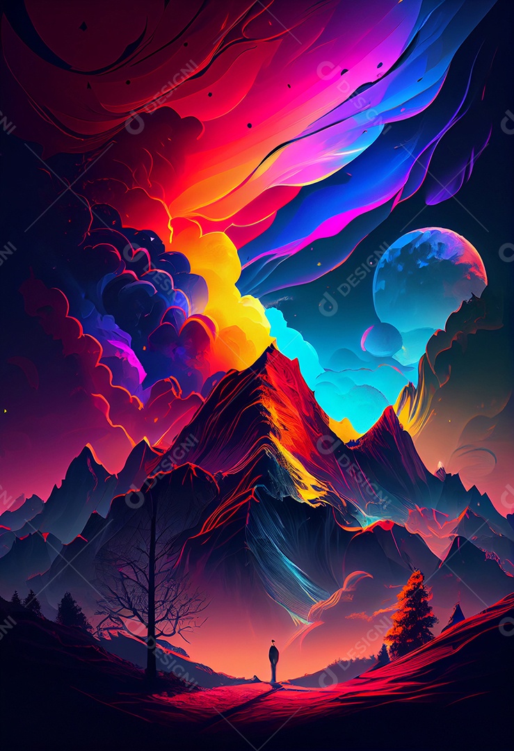 Background de tintas coloridas