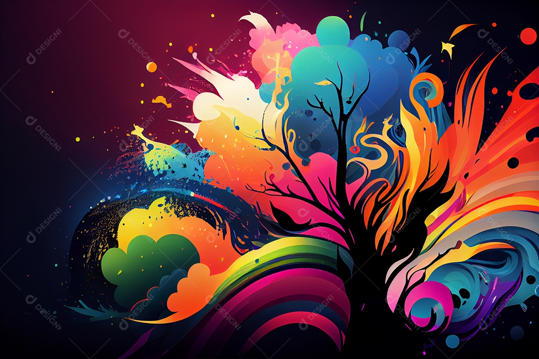 Background de tintas coloridas