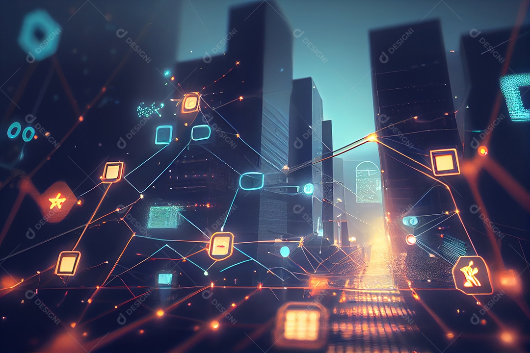 Fundo tecnológico colorido