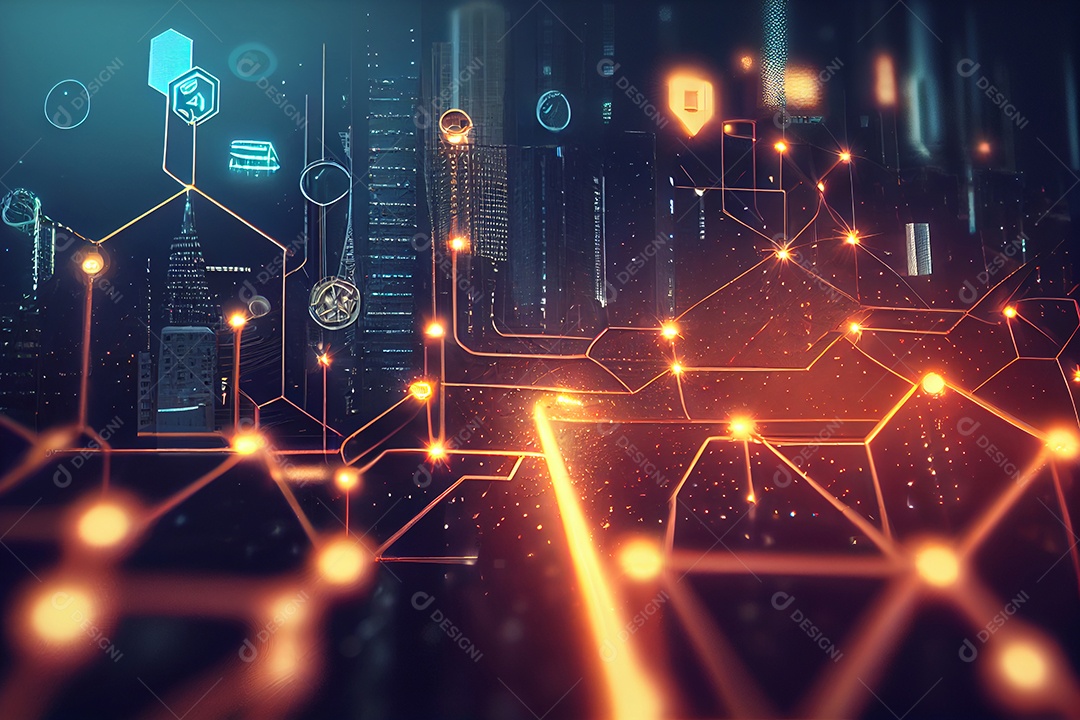 Fundo tecnológico colorido