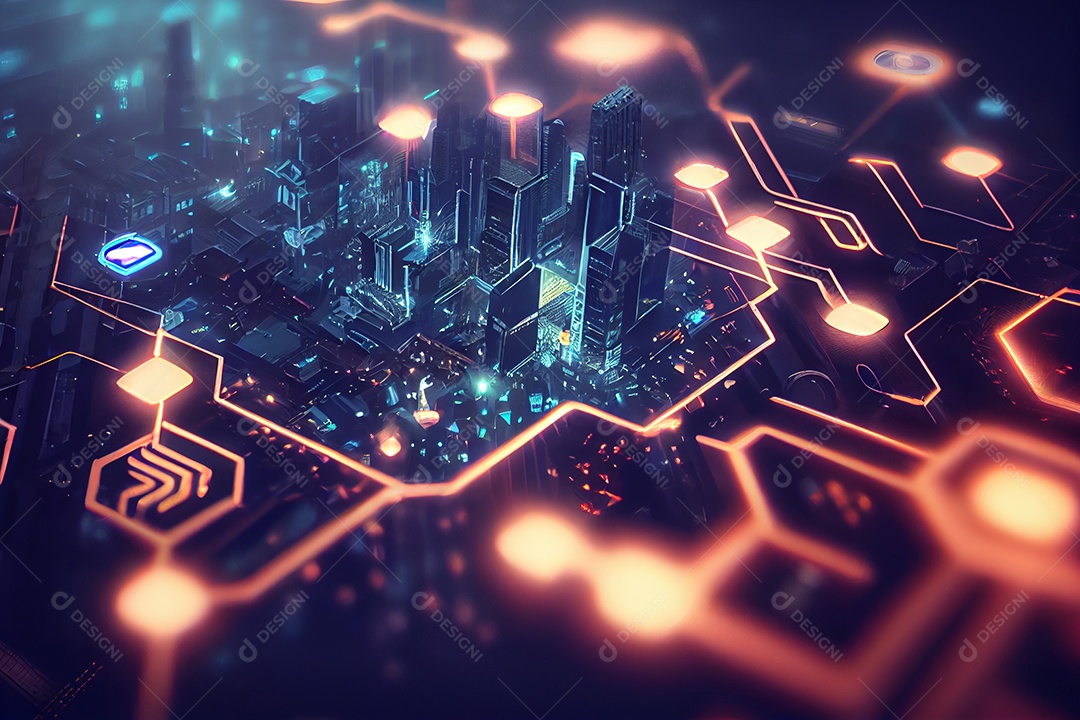 Fundo tecnológico colorido