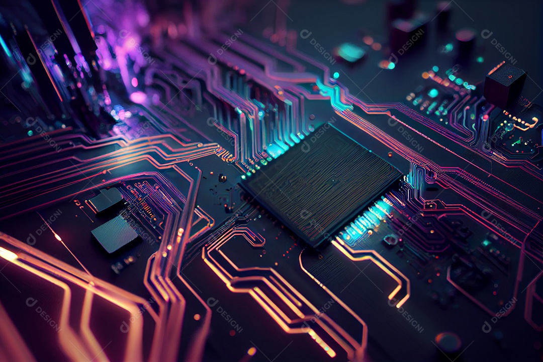 Fundo tecnológico colorido