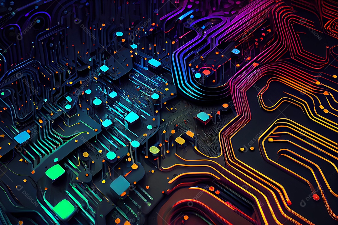 Fundo tecnológico colorido