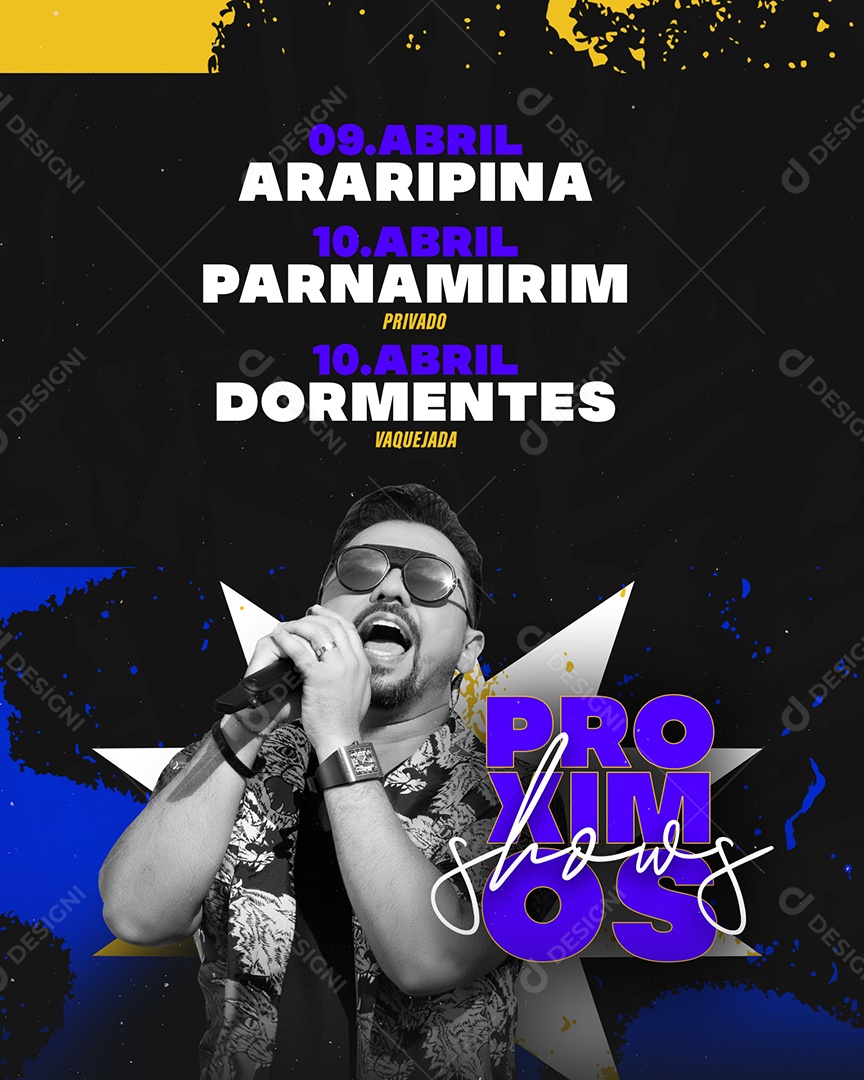 Próximos Shows Xand Avião Flyer Social Media PSD Editável