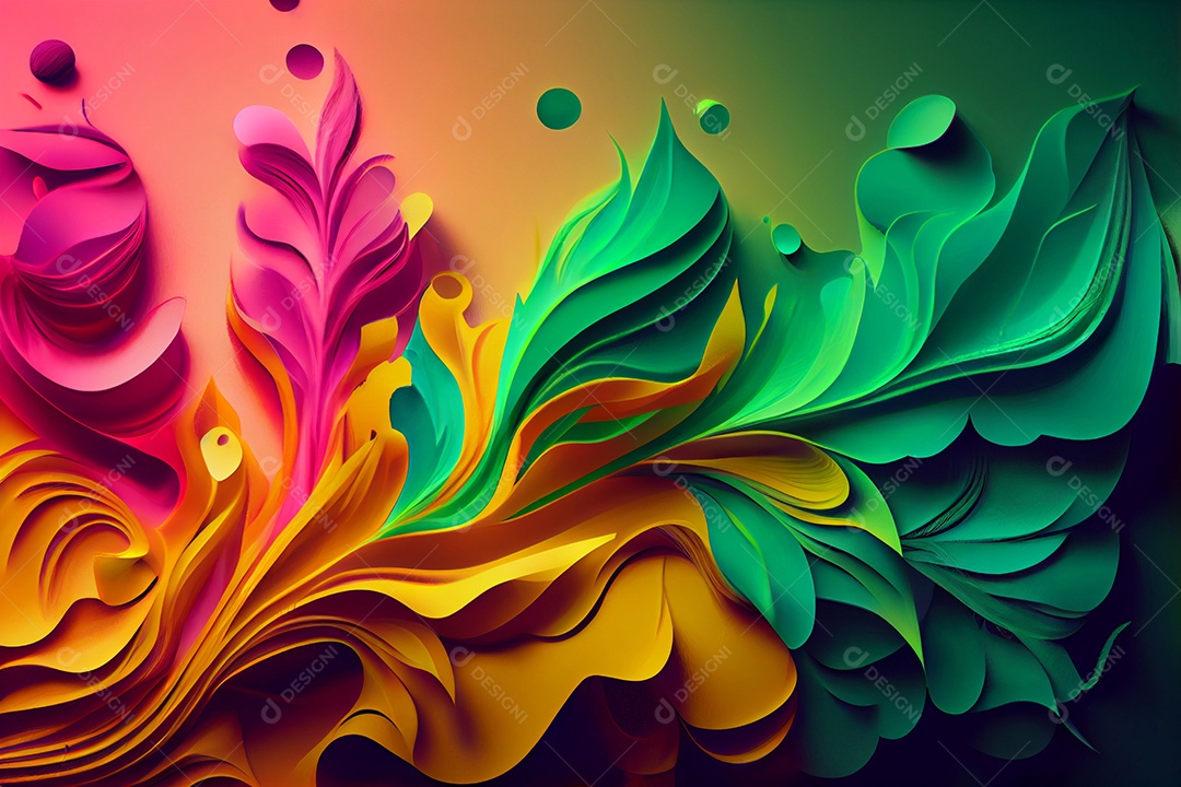 Fundo abstrato folhas coloridas