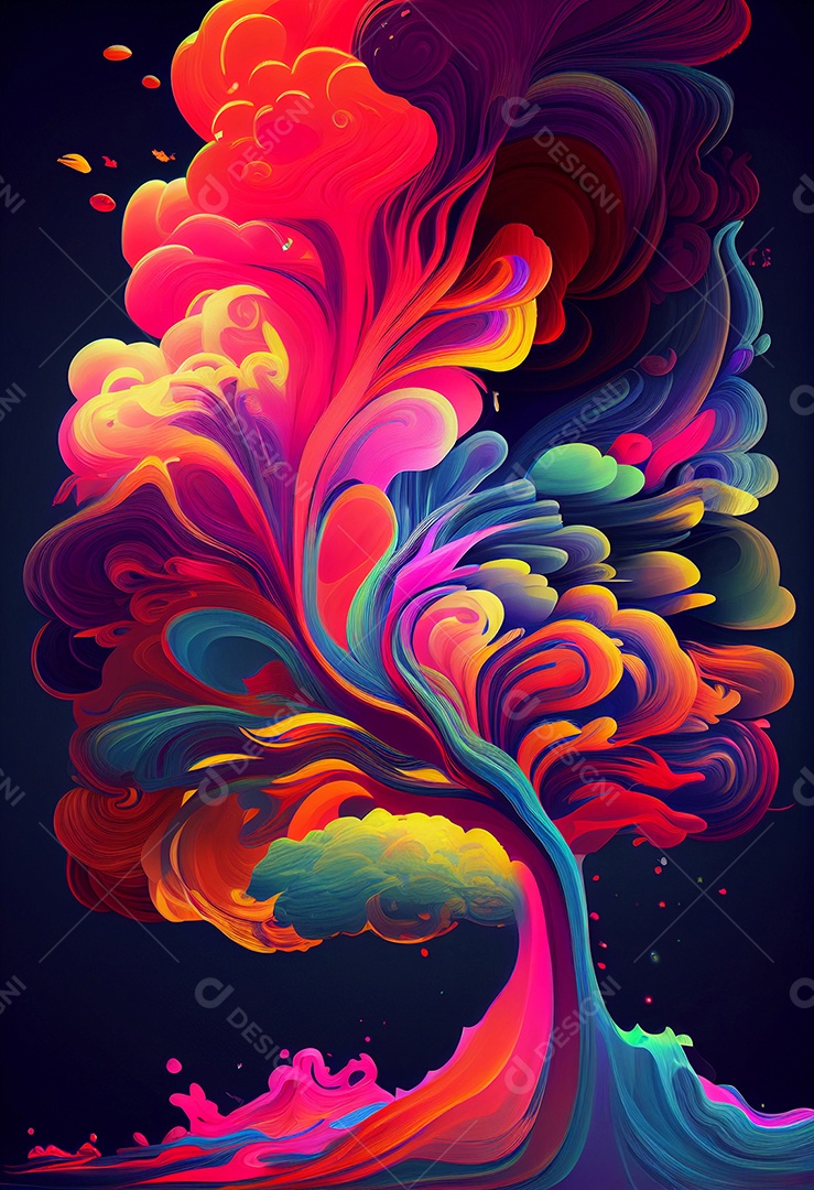 Fundo tinta colorida abstrato