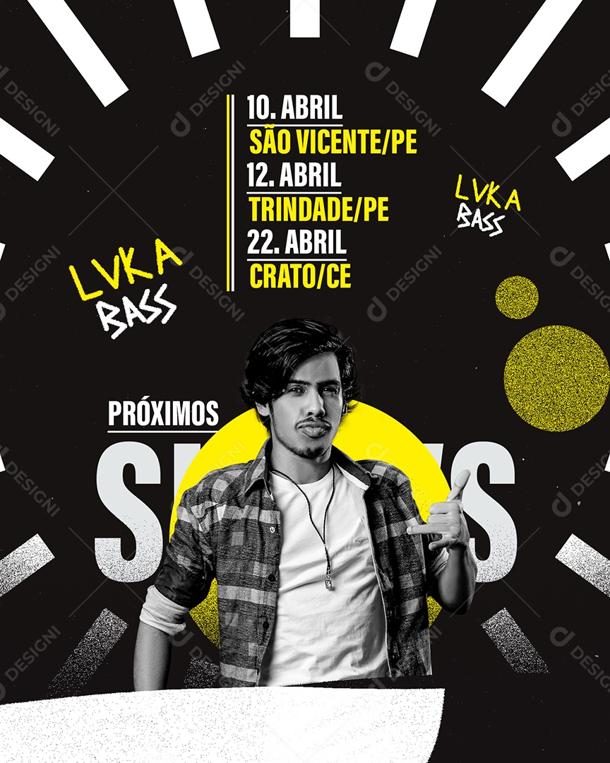 Próximos Shows Luka Bass Flyer Social Media PSD Editável