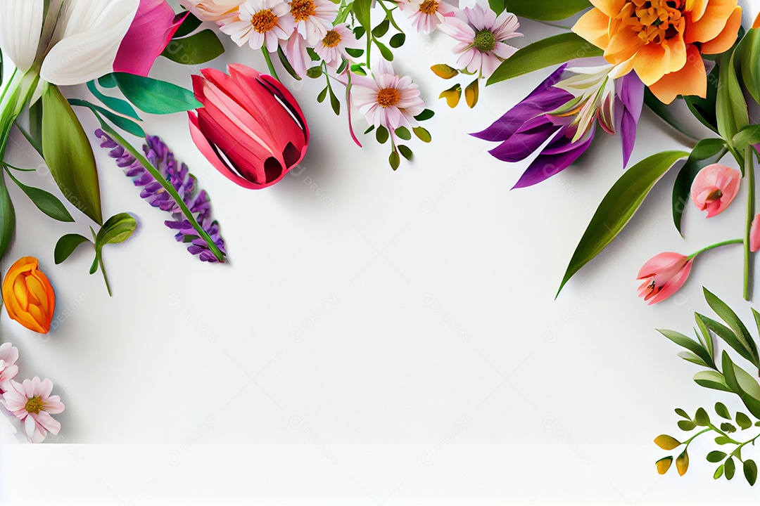 Background moldura de flores